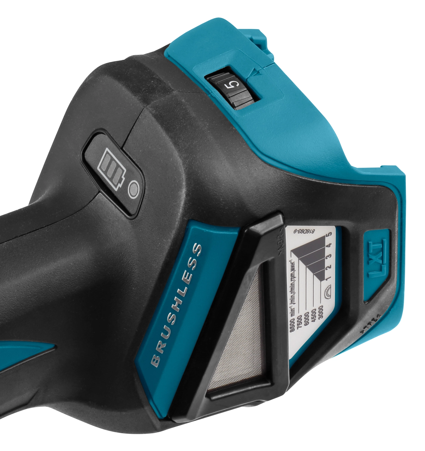 Makita DGA518RTJU 18V Li-Ion Accu AWS haakse slijper set (2x 5.0Ah accu) in Mbox - 125mm - koolborstelloos-image