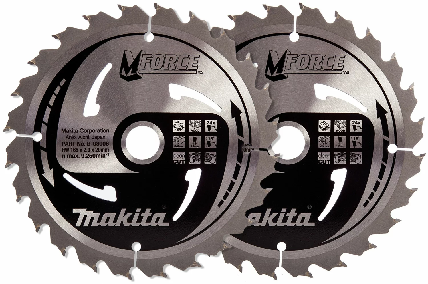 Makita Mforce Cirkelzaagblad Duopack - 165 x 20 x 24T - Hout-image