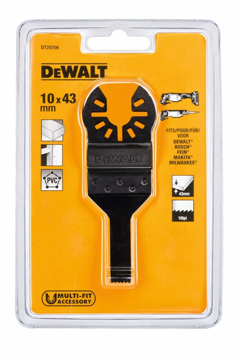 DeWALT DT20706 universeel multitool zaagblad voor hout - 10mm-image