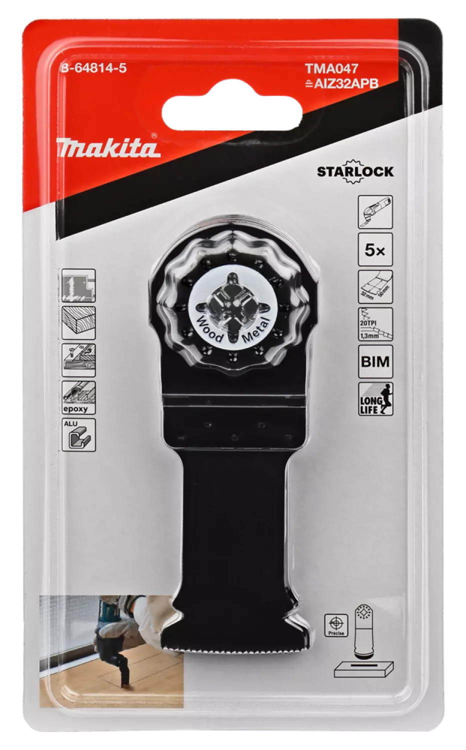 Makita B-64814-5 Invalzaagblad Hout/Staal - 32x50mm (5st.)-image