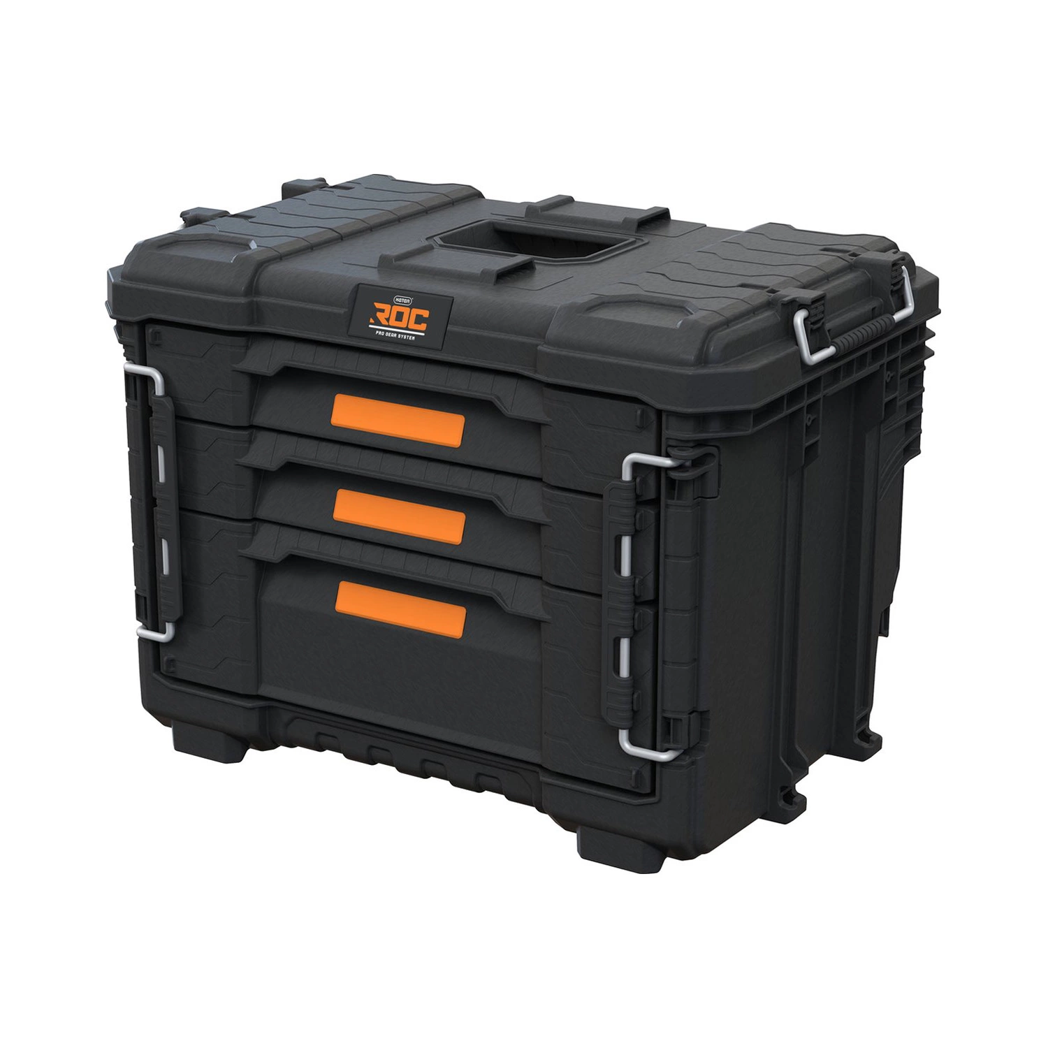 Keter 260652 ROC Pro Gear Trolley Coffre de rangement avec 2+1 tiroirs-image