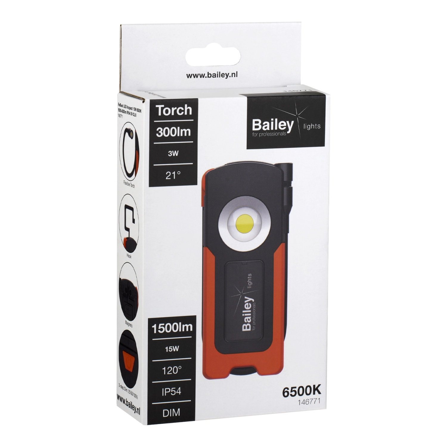 Bailey RoBust LED Inspect - 15W - 6500K - 1500+300lm - IP54 - 5V - CLIII-image