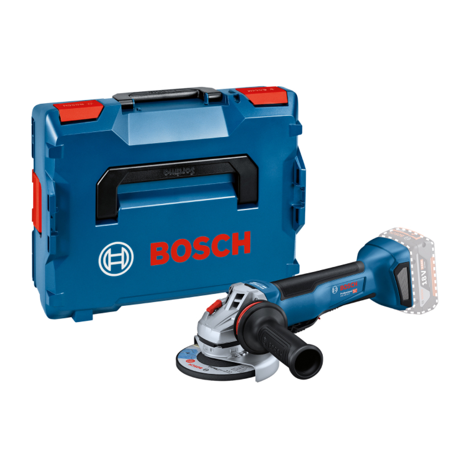 Bosch GWS 18V-10 18V Li-Ion accu haakse slijper body in L-Boxx - 125mm - koolborstelloos-image