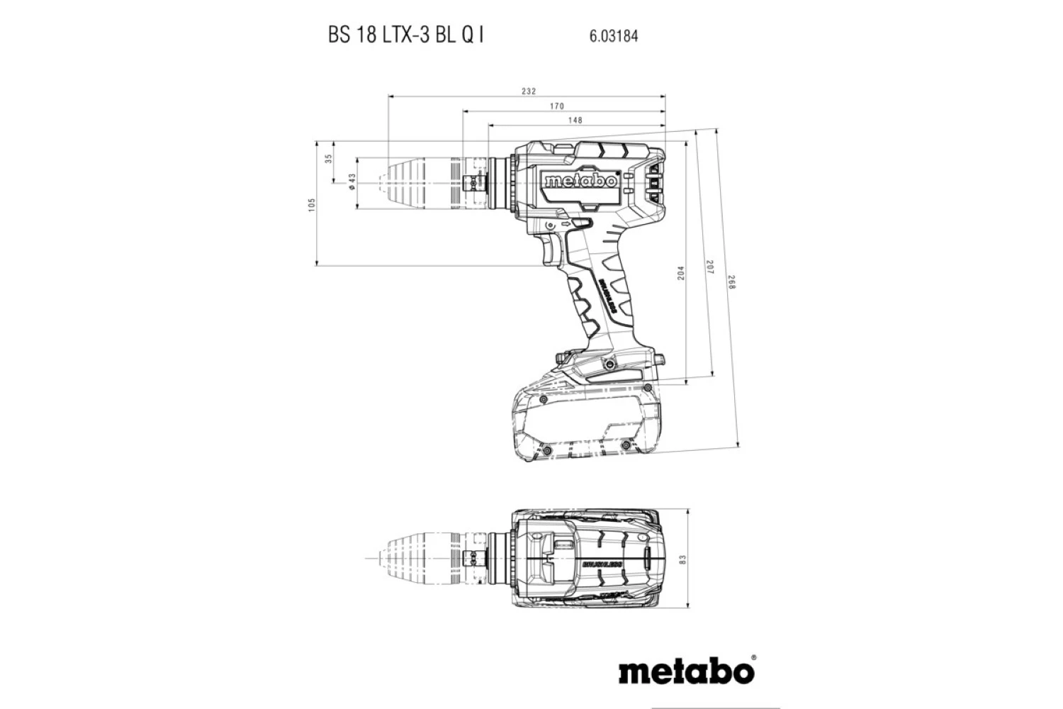 Metabo BS 18 LTX-3 BL Q I 18V LiHD accu boorschroefmachine set (2x 5.5Ah) in metaBOX - 130Nm - 68mm-image