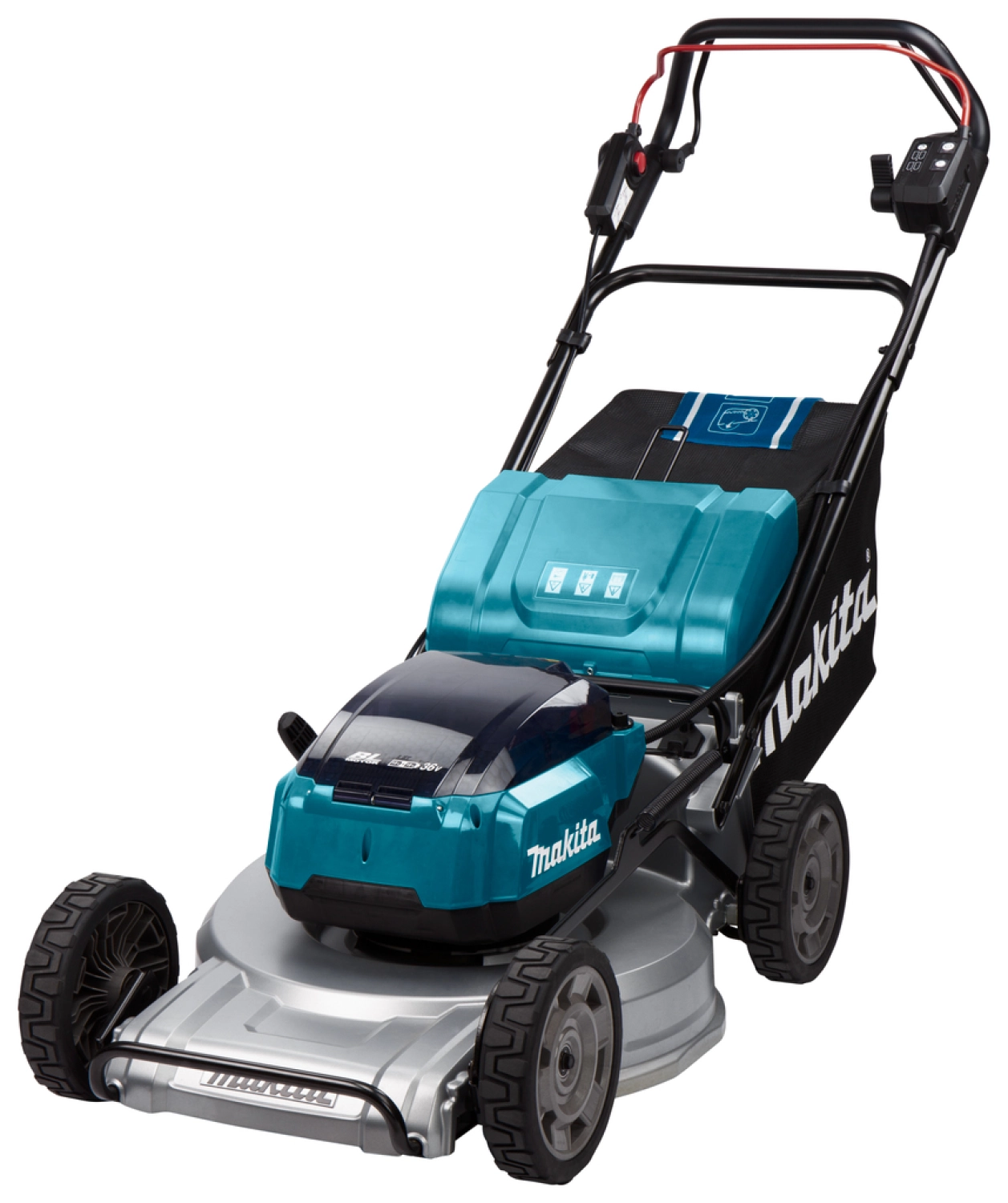 Makita DLM533PT4 36V (2x 18V) Li-Ion accu grasmaaier set (4x 5.0Ah accu) - 53cm - zelfrijdend - koolborstelloos-image