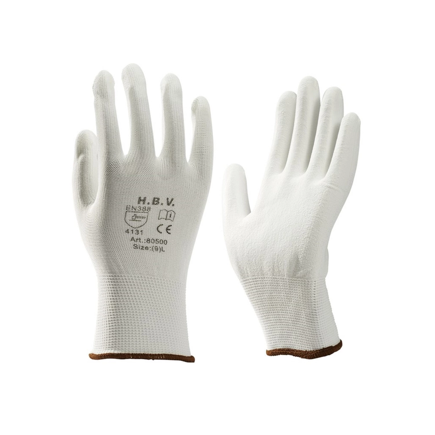 HBV 100-105-043-06 Gants de travail PU White - taille 06-image