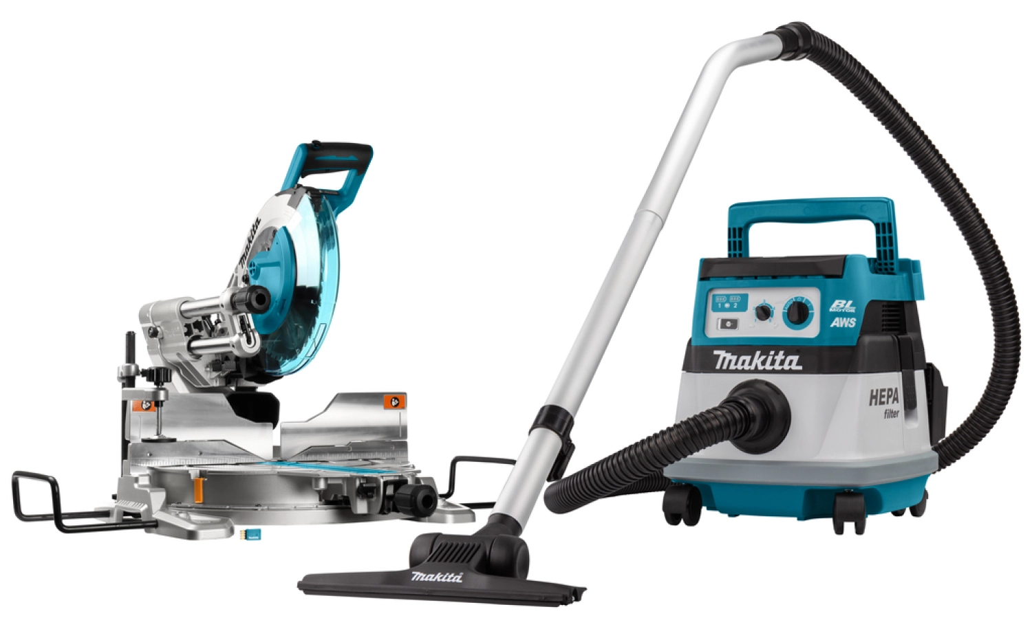 Makita DLX2386UX1 2x18V Li-Ion accu combiset voor afkorten en stofzuigen - 260mm - koolborstelloos-image