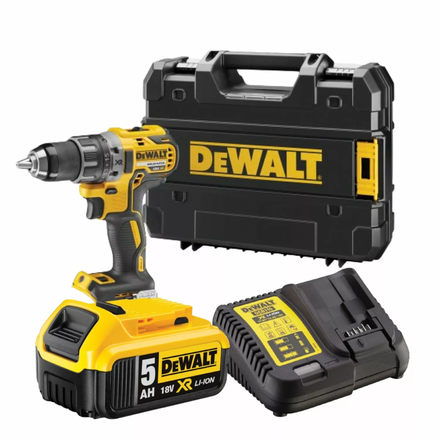 DeWALT DCD791NT 18V Li-ion XR accu boor-/schroefmachine body in TSTAK - koolborstelloos + 5Ah accu en acculader-image