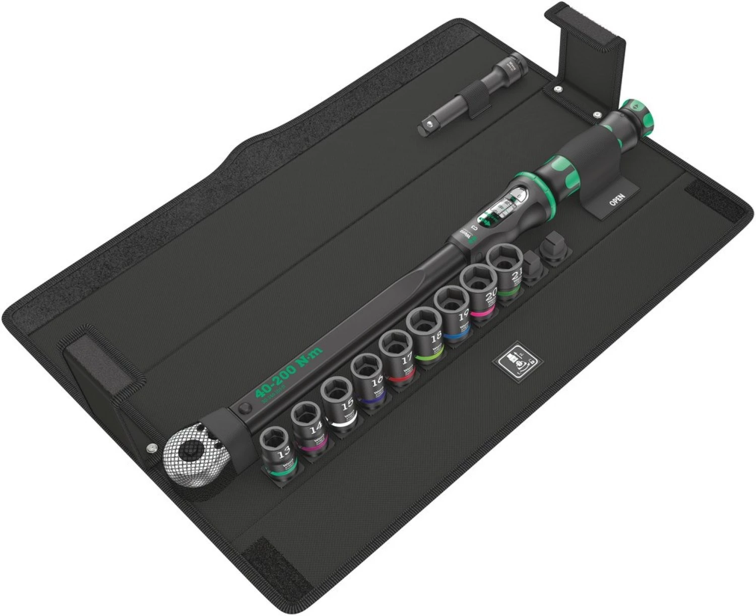 Wera 05075681001 11-delige Click-Torque C 3 Set 2 Draaimomentsleutelset in etui met omschakelbare ratel - 40-200 Nm - 1/2"-image