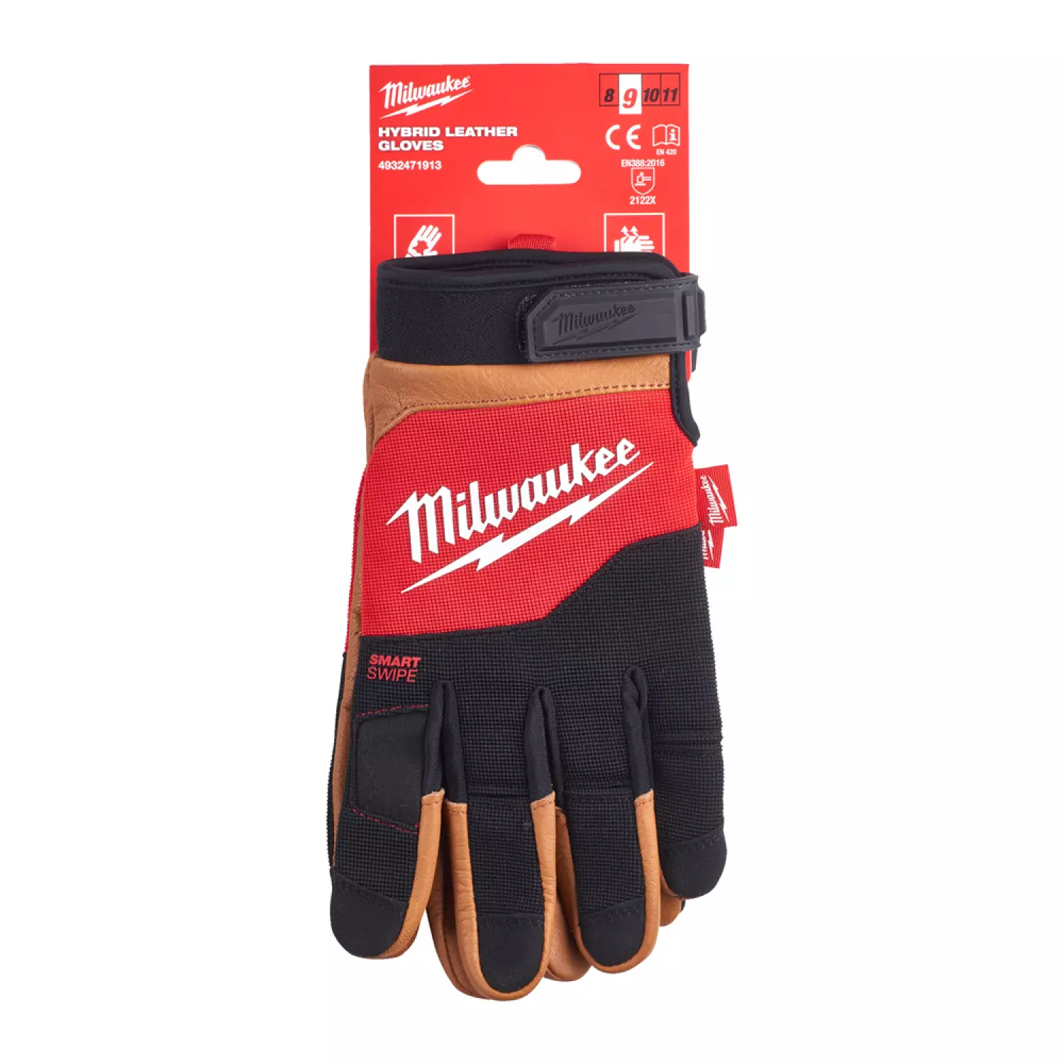 Milwaukee 4932471913 Hybrid werkhandschoenen - leer - 9/L-image