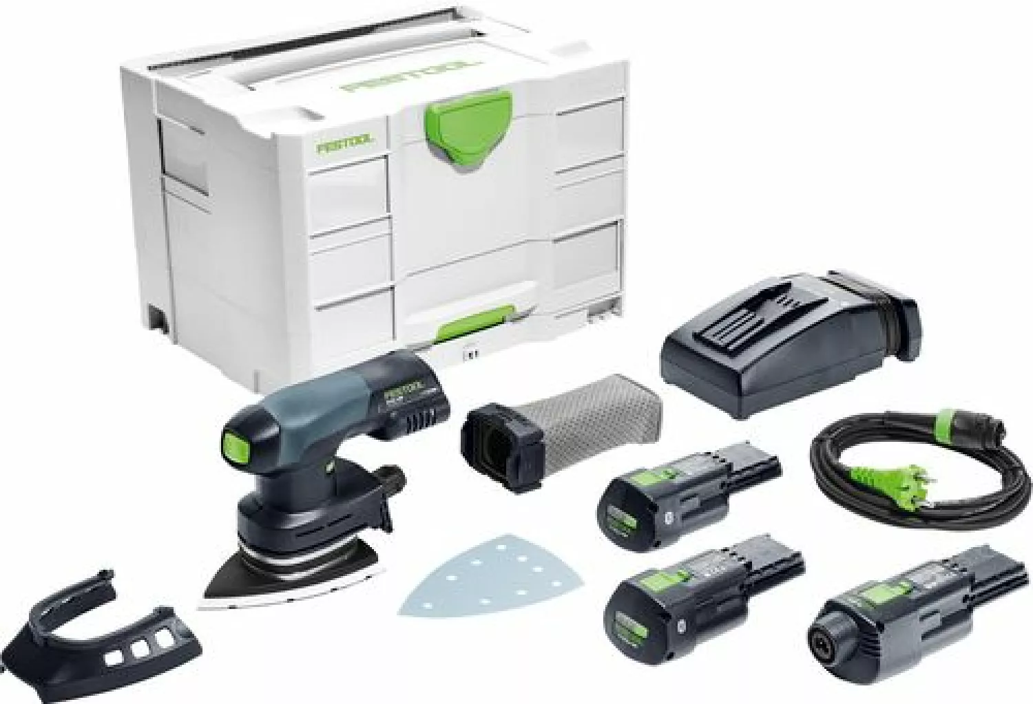 Festool DTSC 400 3,0 I-Set 18V Li-Ion accu deltaschuurmachine set (2x 3,0Ah) in systainer - 100x150mm-image