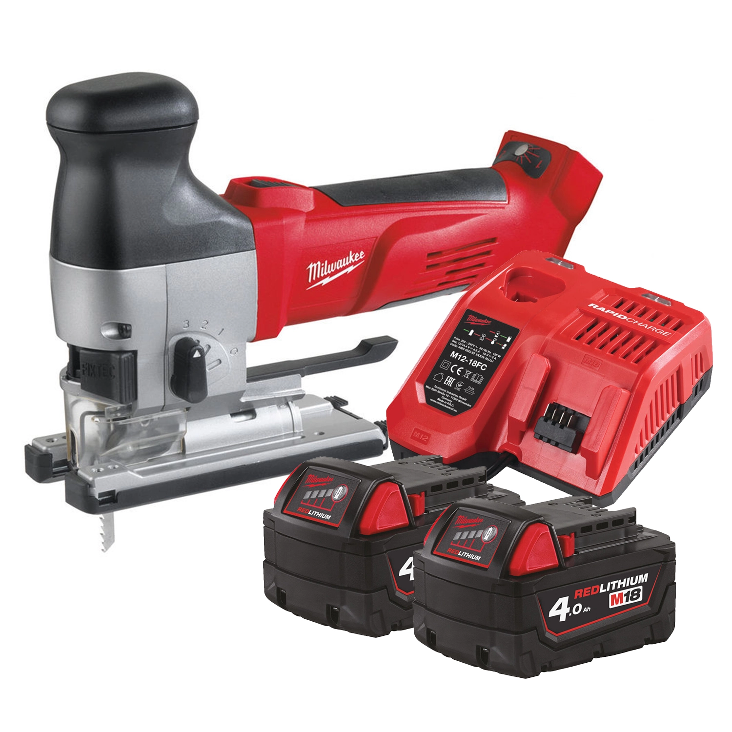 Milwaukee HD18 JSB-402C scie sauteuse sans fil 18V Li-ion set (2x 4.0Ah batteries) dans une mallette-image