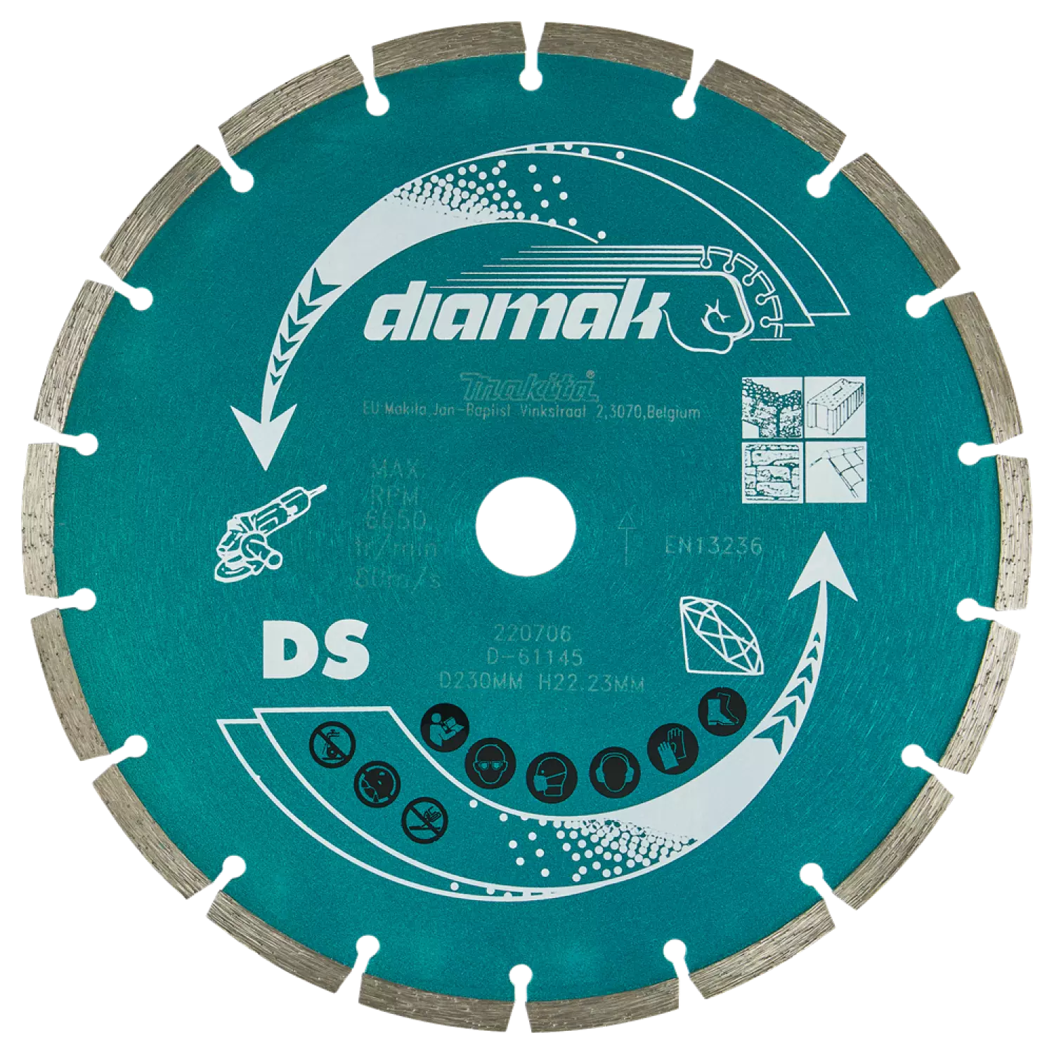 Makita P-44155 / D-61145 Diamantdoorslijpschijf - 230 x 22,23mm - beton - steen-image