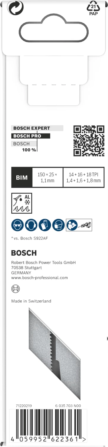 Bosch 2608658991 / S937BEF PRO Lame de scie à guichet - Métal - 150 mm (5 pcs)-image