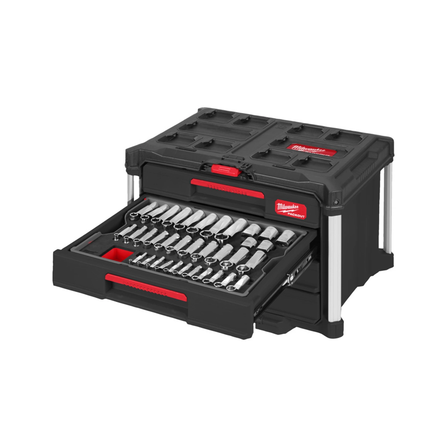 Milwaukee 4932501864 244-delige Ratel- en doppenset - in PACKOUT - 1/4” + 3/8” + 1/2"-image