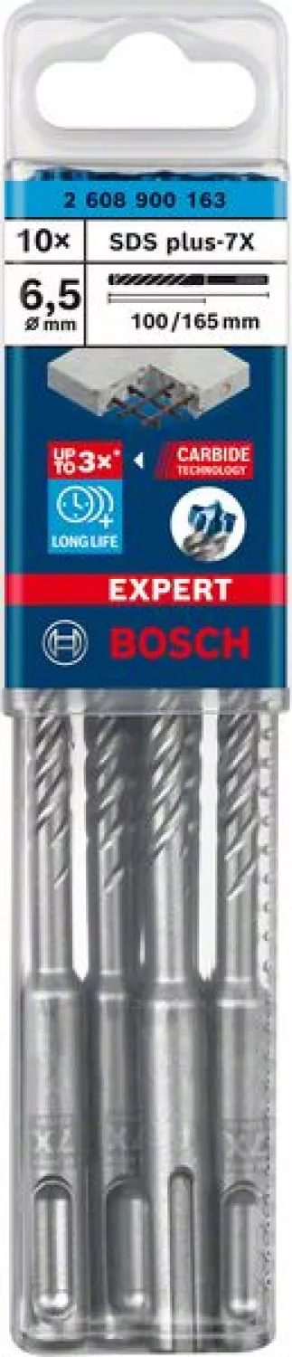 Bosch 2608900163 EXPERT SDS plus-7X Hamerboor - 6.5x100x165mm (10st)-image