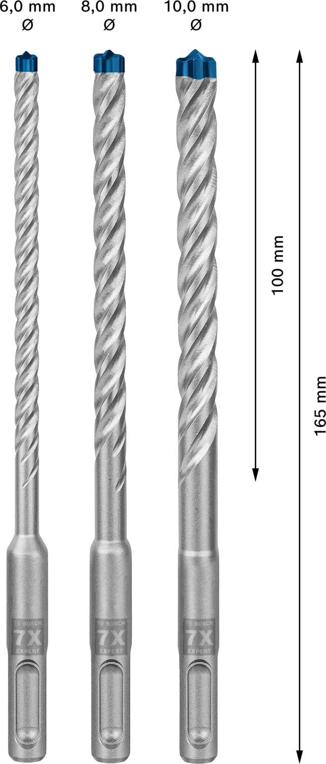 Bosch 2608900196 EXPERT 3-delige set SDS plus-7X 6, 8, 10mm-image