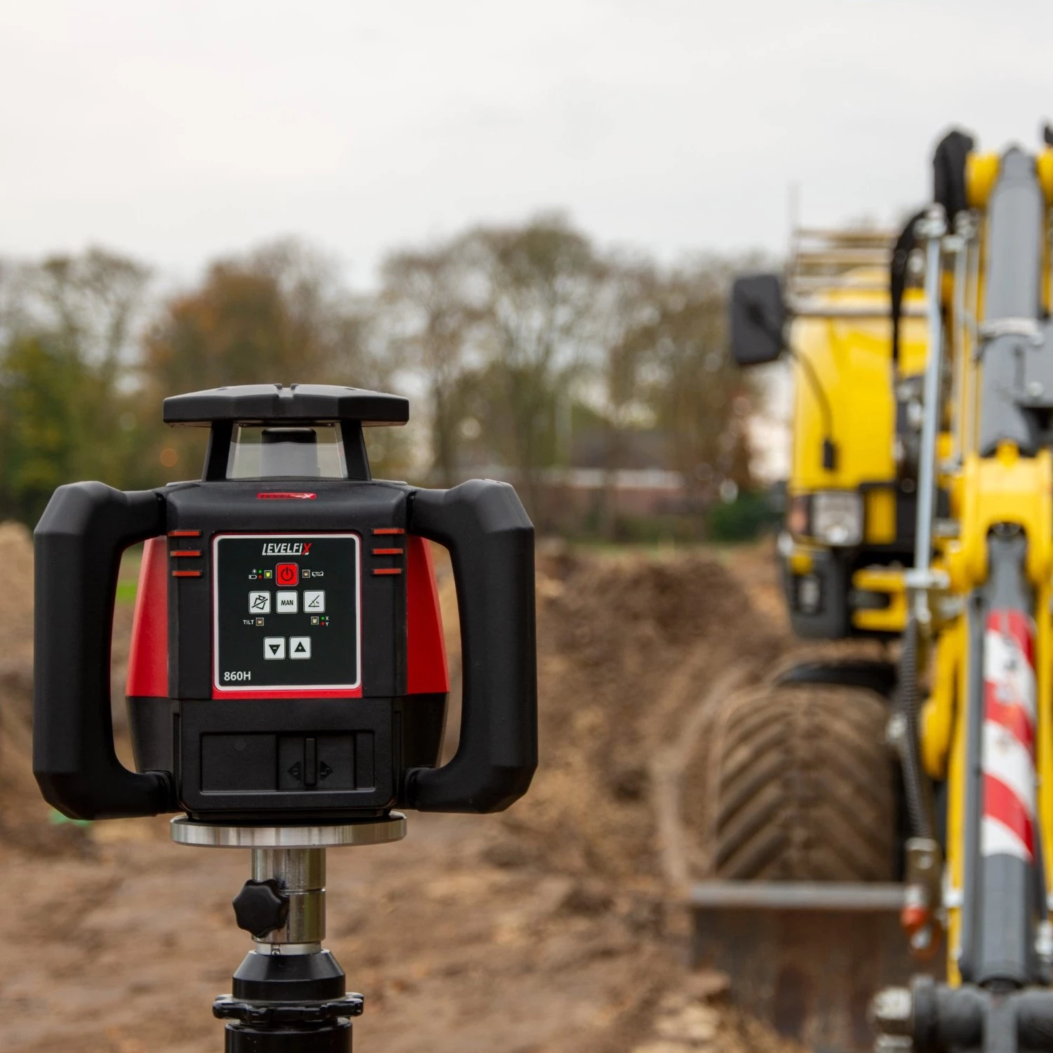Levelfix 860H Kit laser rotatif avec récepteur dans un boîtier - rouge - 800 m - IP67-image