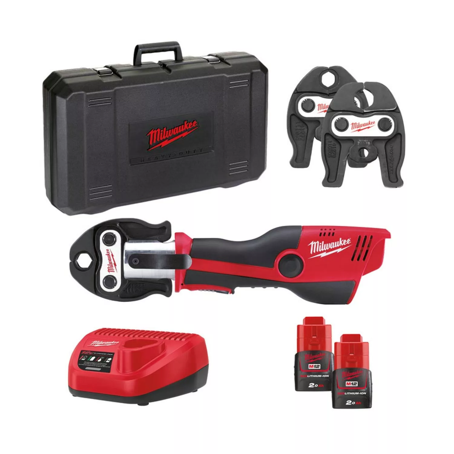 Milwaukee M12 HPT-202C M-Kit 12V Li-Ion accu hydraulische perstang set (2x 2.0Ah accu) in koffer-image