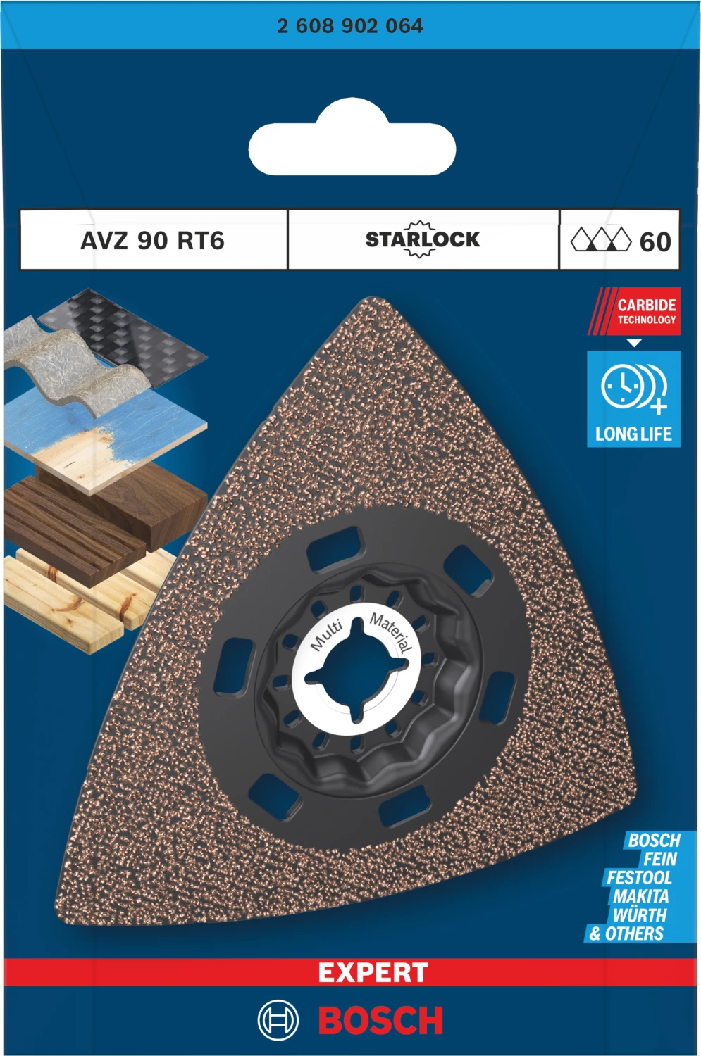 Bosch AVZ 90 RT6 EXPERT disque de ponçage pour outils multifonctions pour divers matériaux (1 pièce)-image