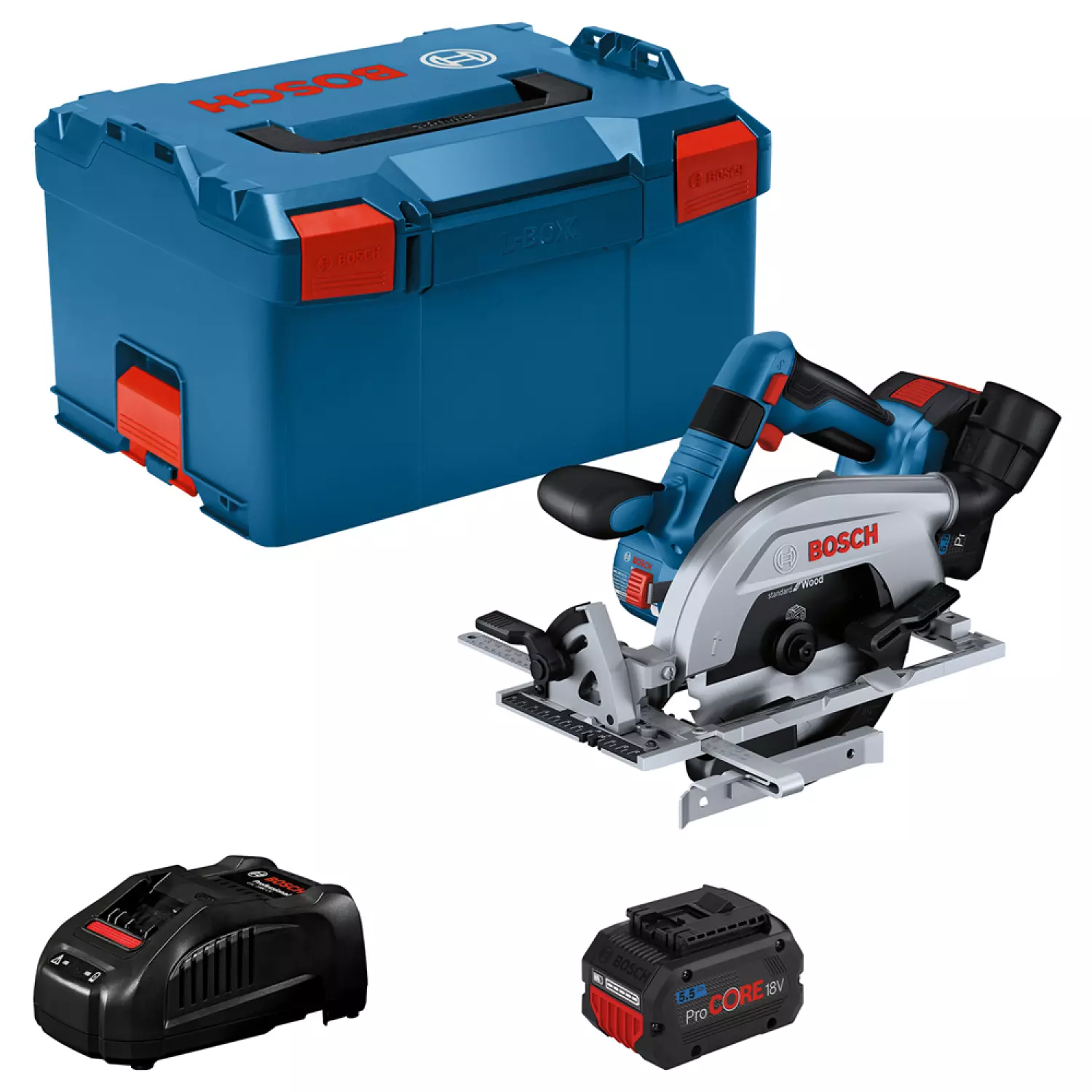 Bosch GKS 18V-57-2 L 18V Li-ion Accu cirkelzaag set (2x 5.5Ah) in L-Boxx - 165 mm-image