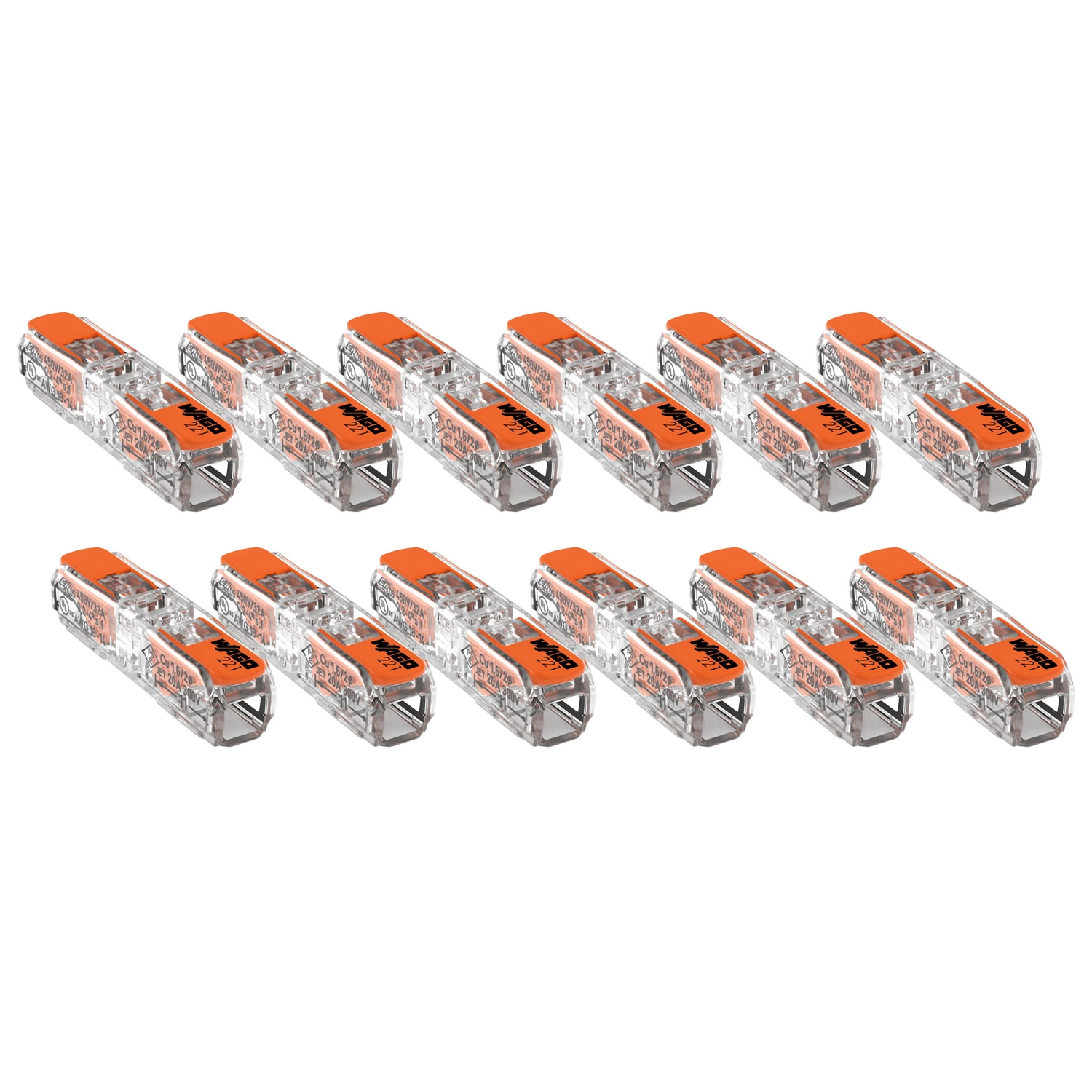 WAGO 1V doorvoer verbindingsklem en hendel - 0,2 tot 4mm² (12st)-image