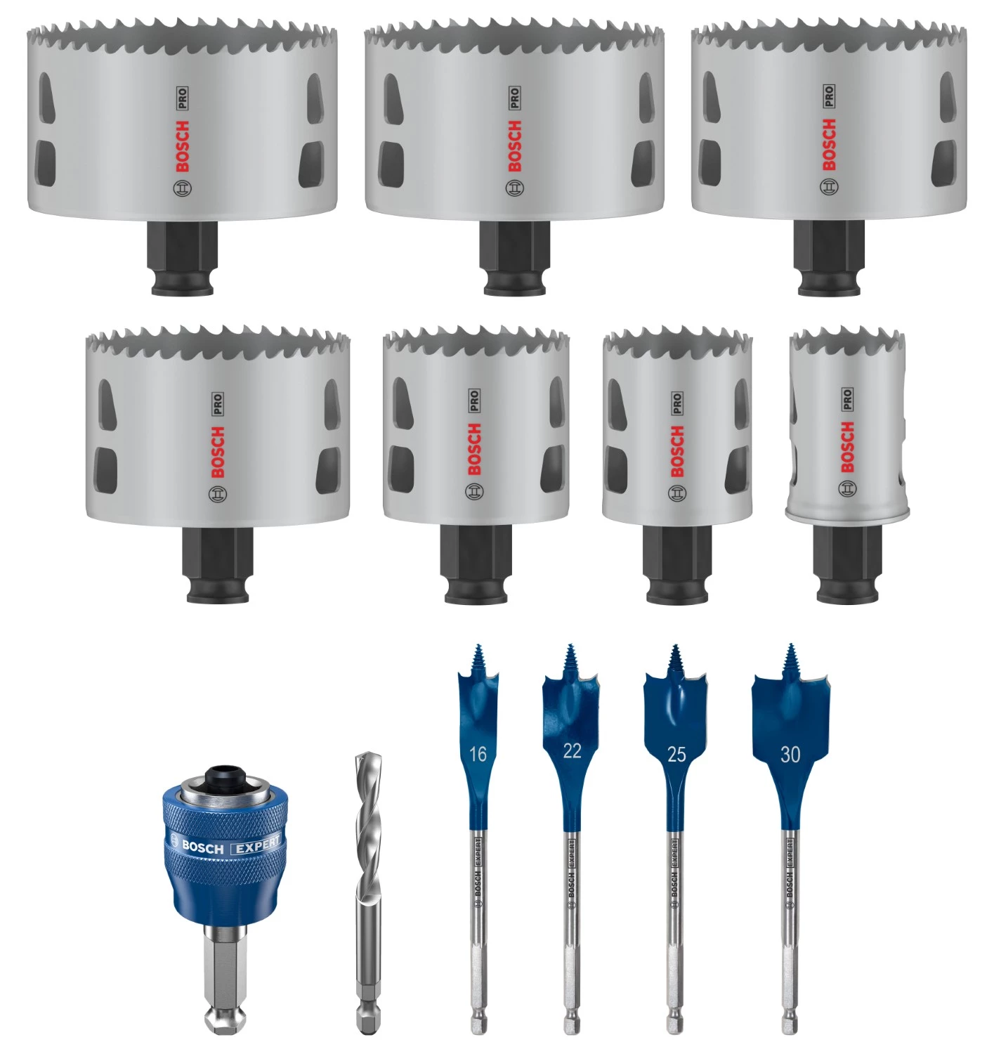 Bosch 2608594433 Jeu de scies cloches PRO 13 pièces Multi Material PC Plus - 32, 41, 51, 73, 76, 83, 86 mm-image