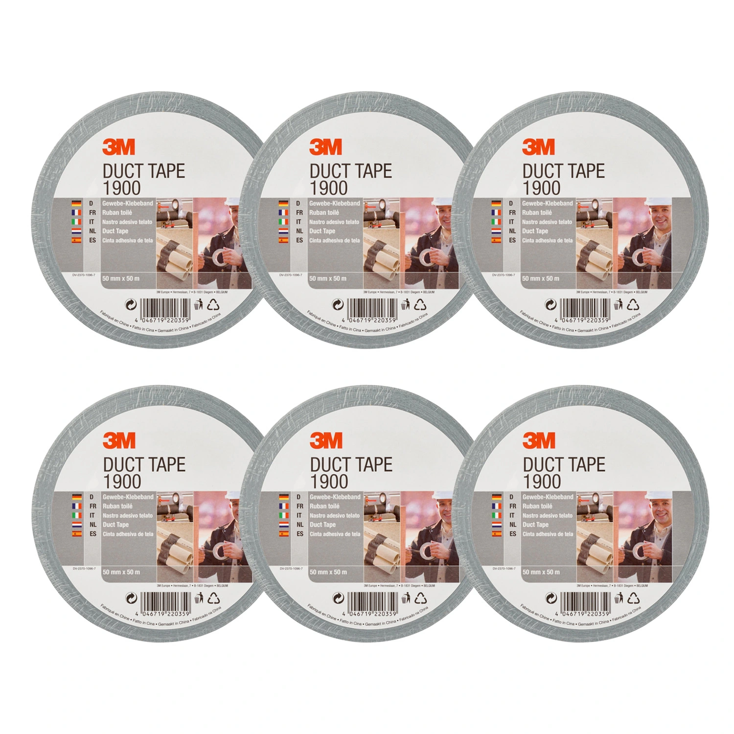 3M 190050S Ruban adhésif Economy argent - 50 mm x 50 m (6 rouleaux)
