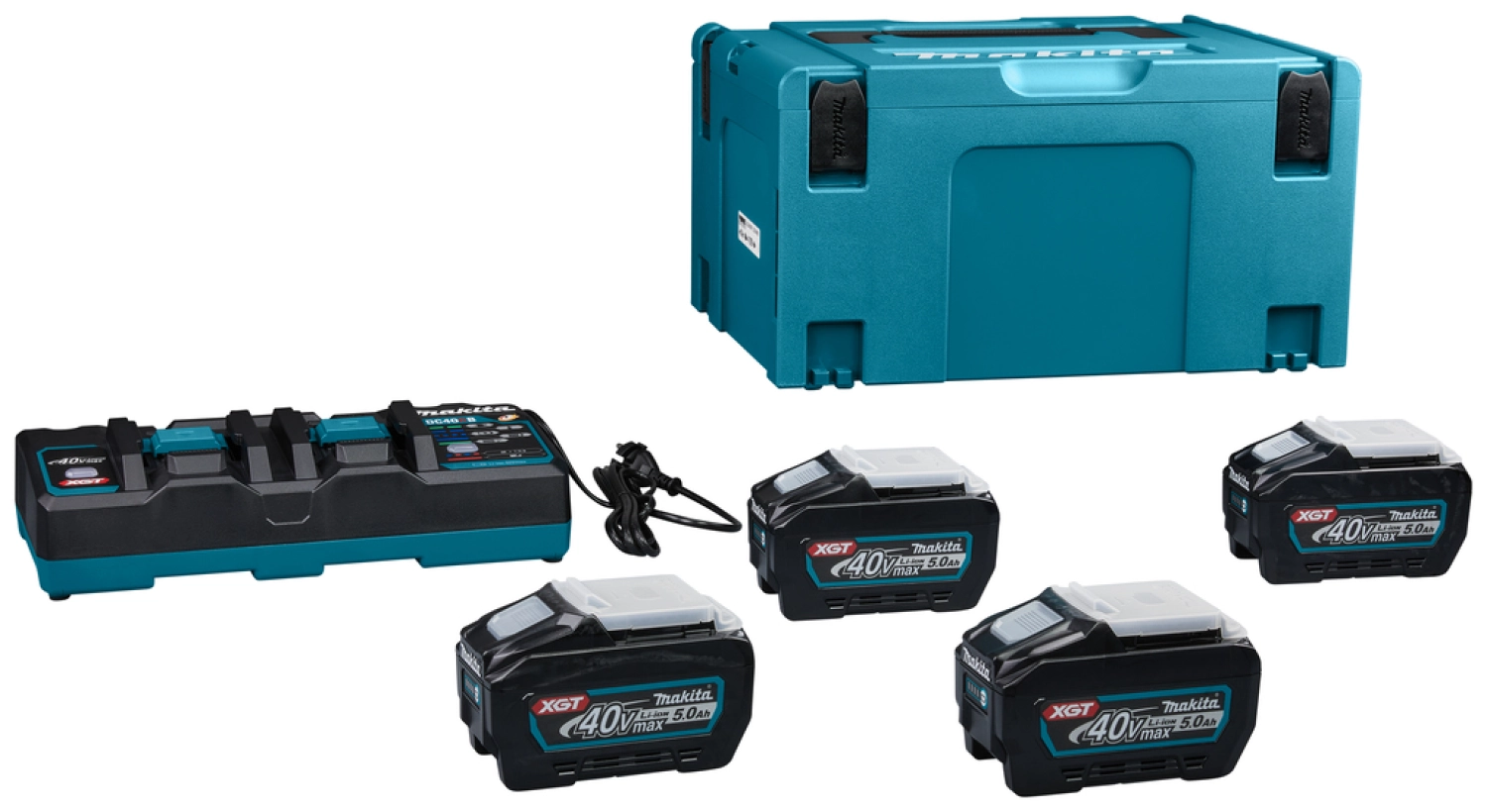 Makita 191U42-2 40V XGT Li-Ion accu starterset (4x 5.0Ah) + duolader in Mbox-image