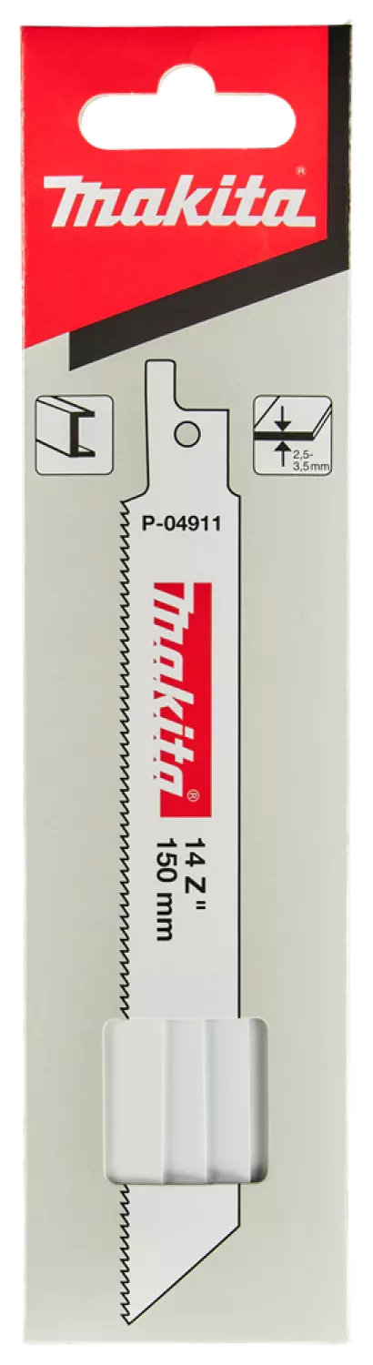 Makita P -04911 Lame de scie sabre - 150 x 1,8 mm - acier inoxydable / métal (5 pcs)-image