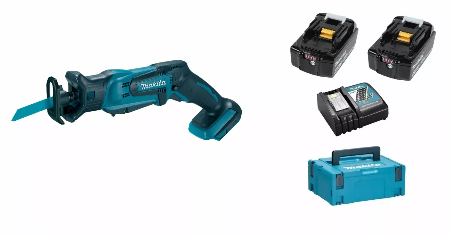 Scie sabre sans-fil Makita DJR183RMJ - 18V Li-ion - 2 batteries 4,0 ah - MAKPAC - Changement rapide-image