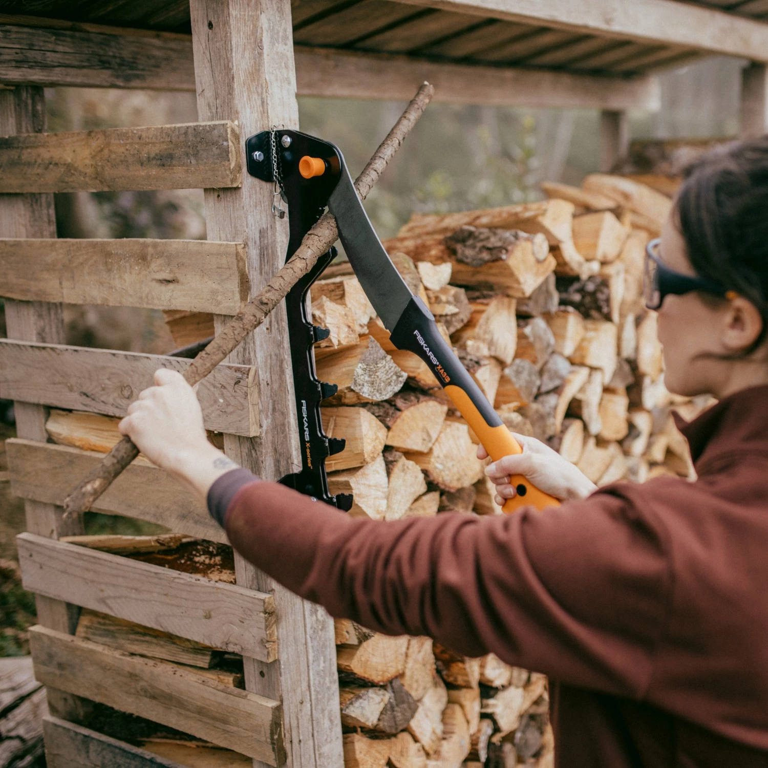 Fiskars 1079159 X-serie Wandklover voor aanmaakhout set - 560mm-image