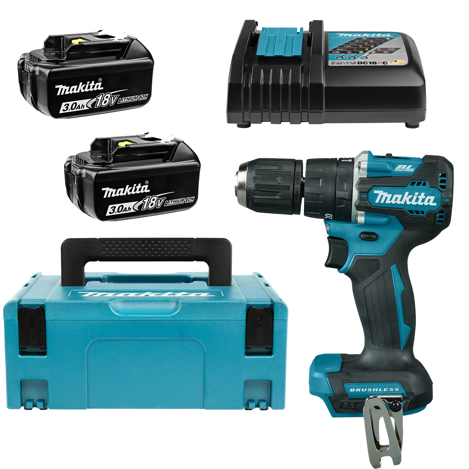 Makita DHP483RFJ 18V Li-Ion accu klopboor- /schroefmachine set (2x 3.0Ah accu) in Mbox - koolborstelloos-image