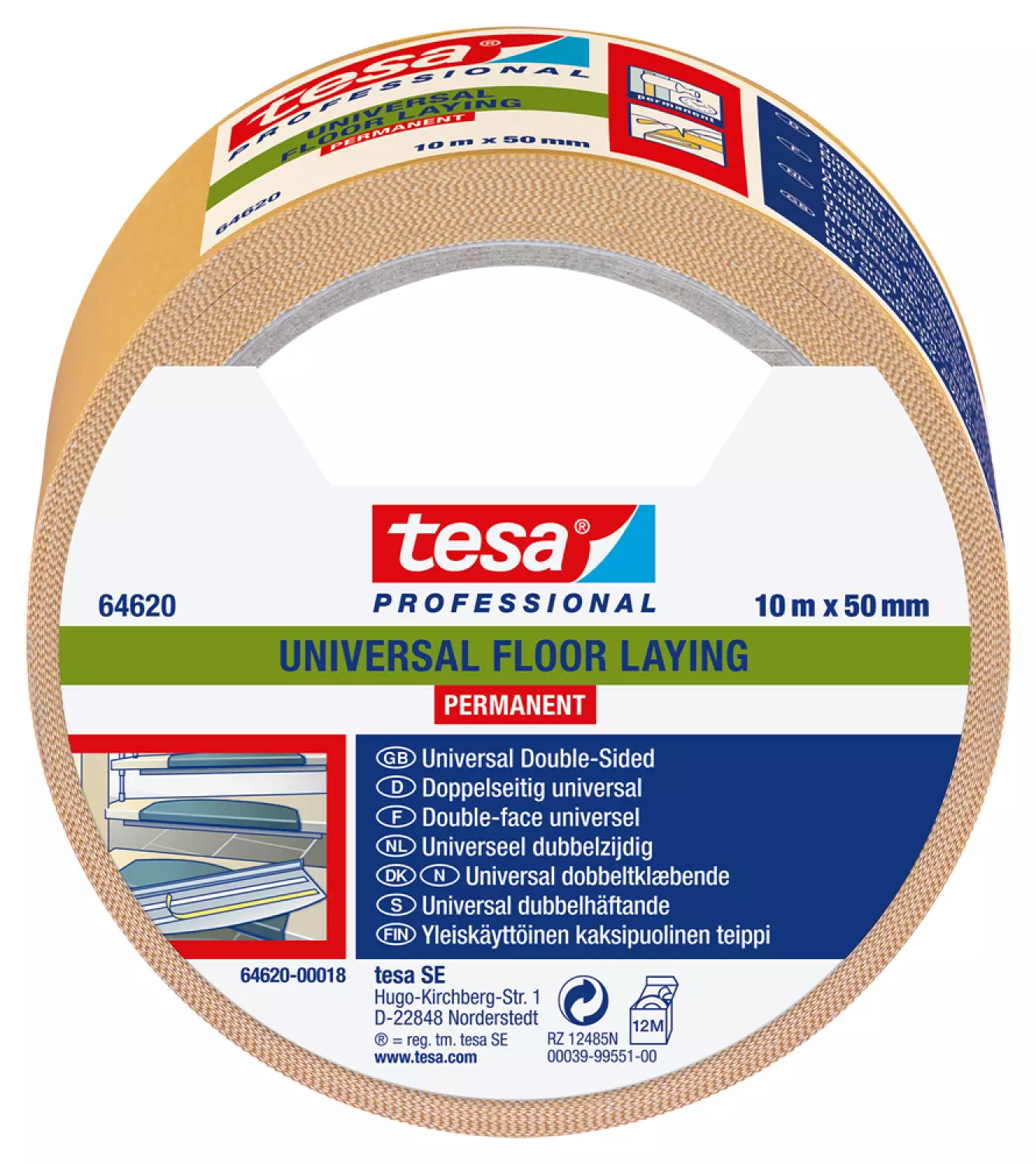 Tesa 64620 Filmtape - Dubbelzijdig - Transparant - 50mm x 10m-image