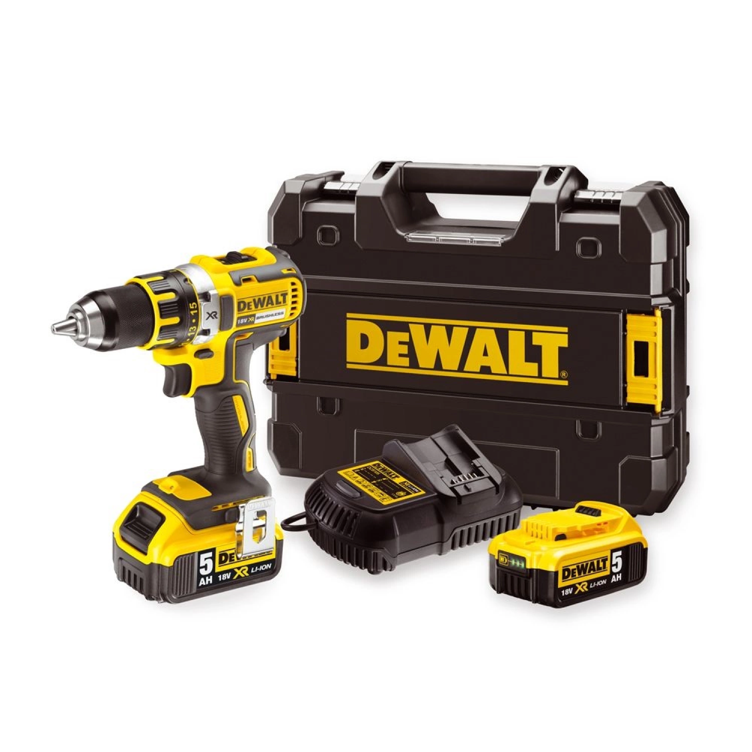 DeWALT DCD791P2 - Set perceuse visseuse Li-Ion 18V (2x batterie 5,0Ah) dans TSTAK - moteur brushless - 70Nm-image