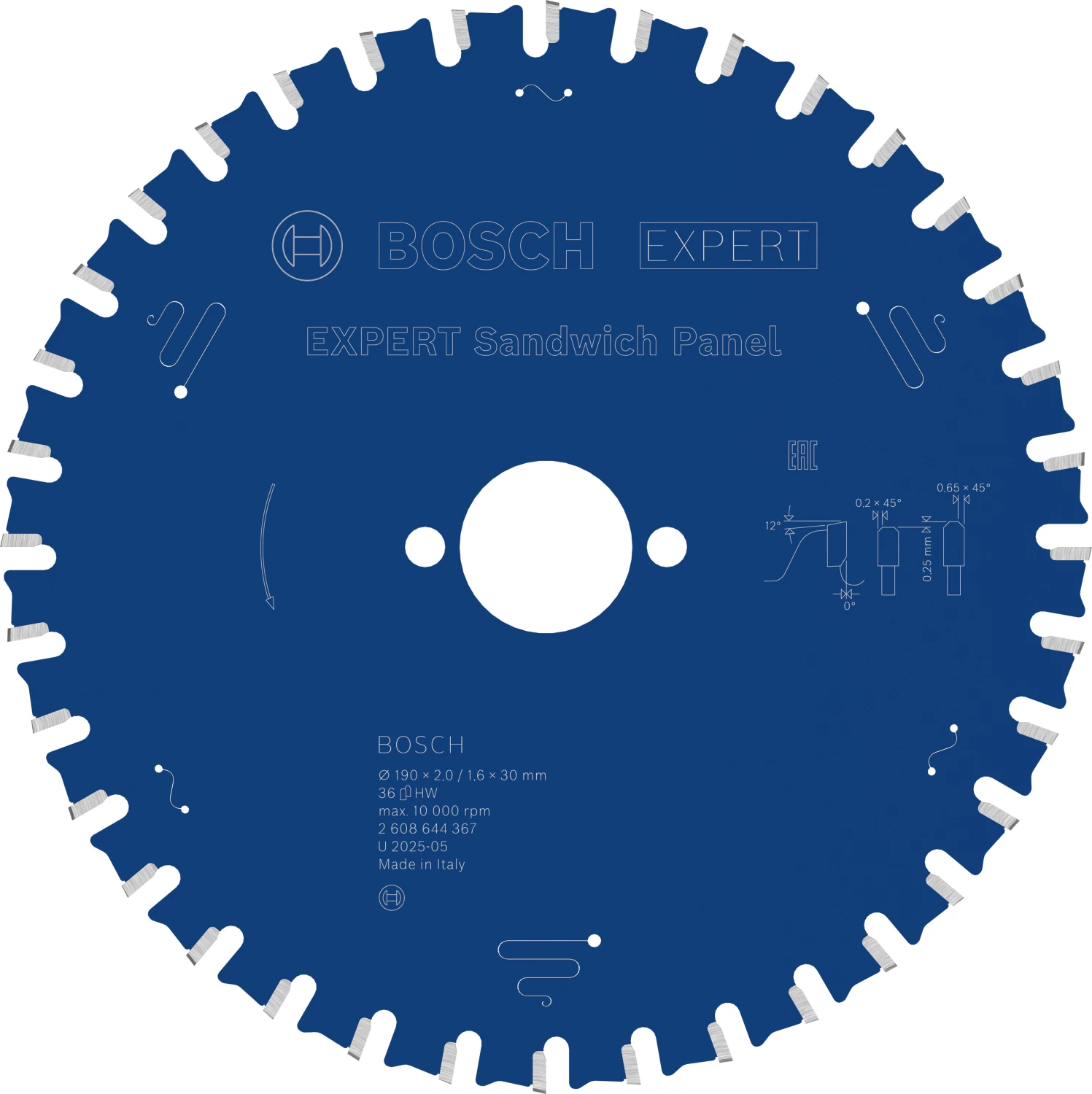 Bosch 2608644367 - Lame de Scie Circulaire Expert pour SandwichPanel, 190 x 30 mm, 36D-image