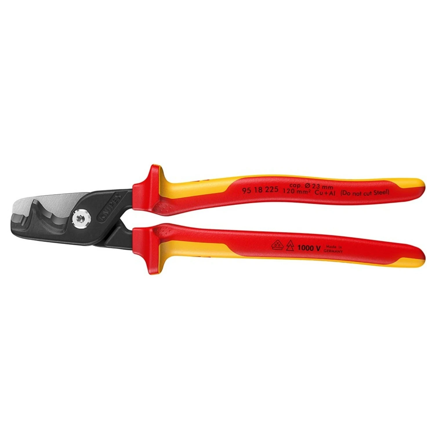 Knipex 95 18 225 Coupe-câble Stepcut XL avec tranchant étagé - 120mm - VDE - Poignée multi-composants-image