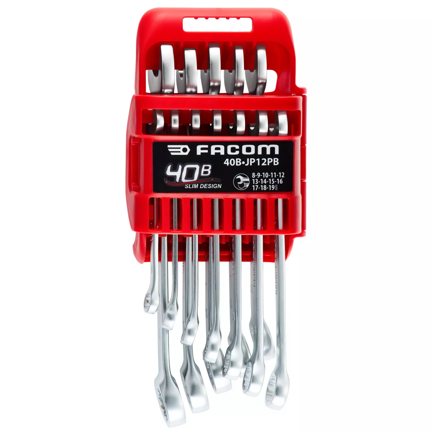 Facom 40B.JP12PB jeu de clés mixtes 12 pièces dans support - 8-19mm