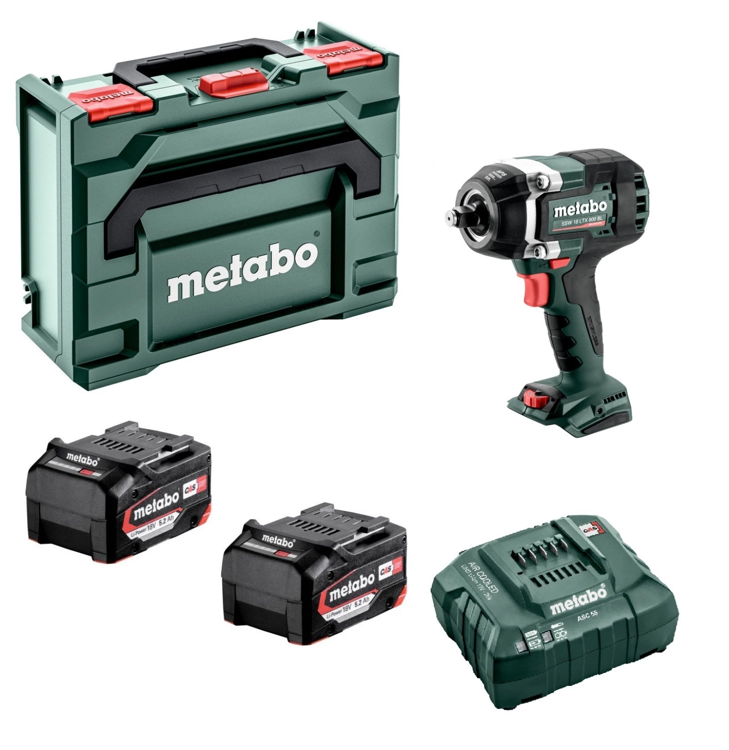 Metabo SSW 18 LTX 800 BL 18V Li-ion accu slagmoersleutel set (2x 5.2Ah) in Metabox - 800Nm-image