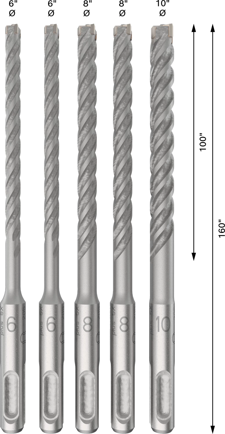 Bosch 2608833911 Jeu de forets SDS plus-5X PRO - 6/6/8/8/10 mm (5 pièces)-image