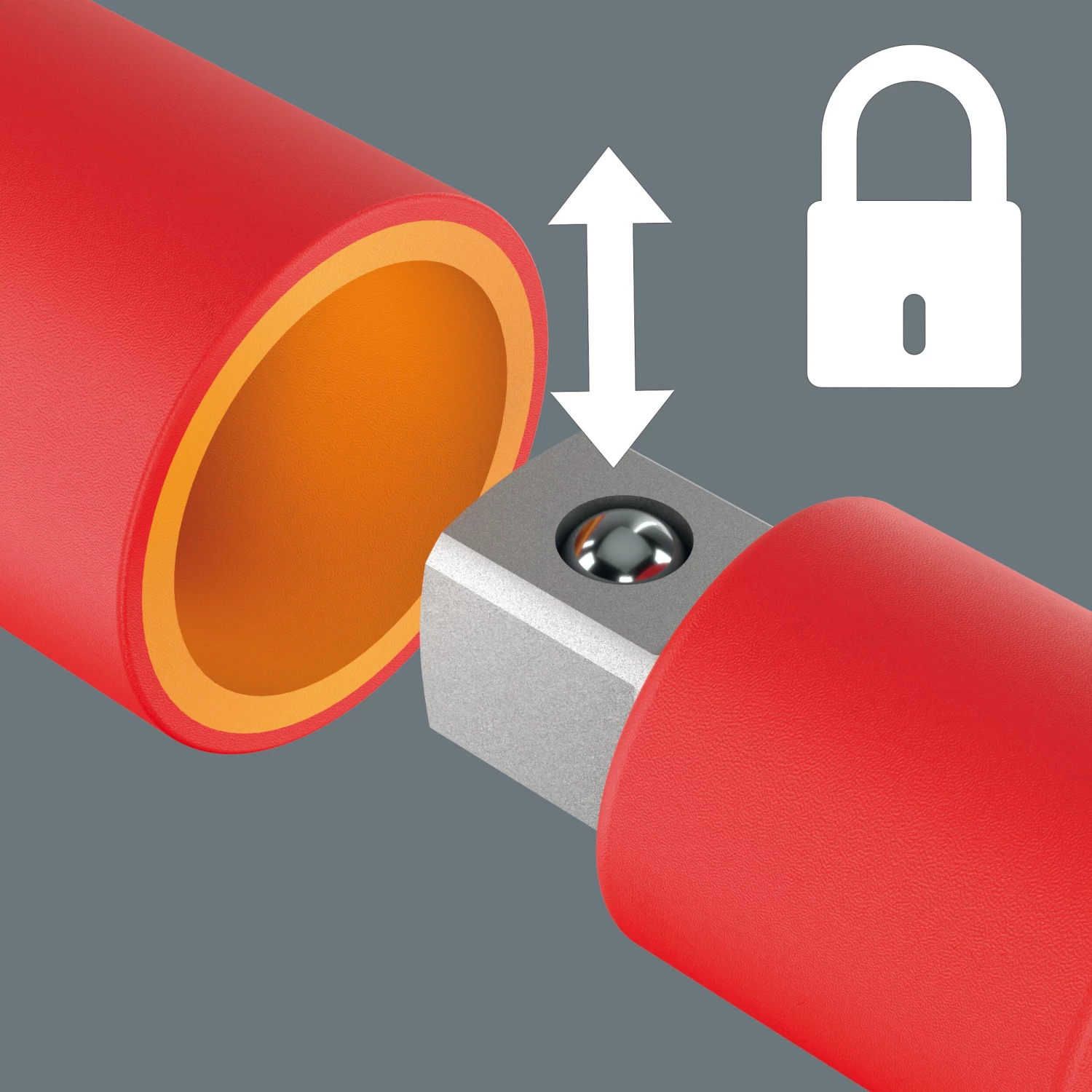 Wera 05005121001 410 i VDE A VDE Geïsoleerde Adapterschroevendraaier met T-greep en ratelfunctie - 1/4"-image