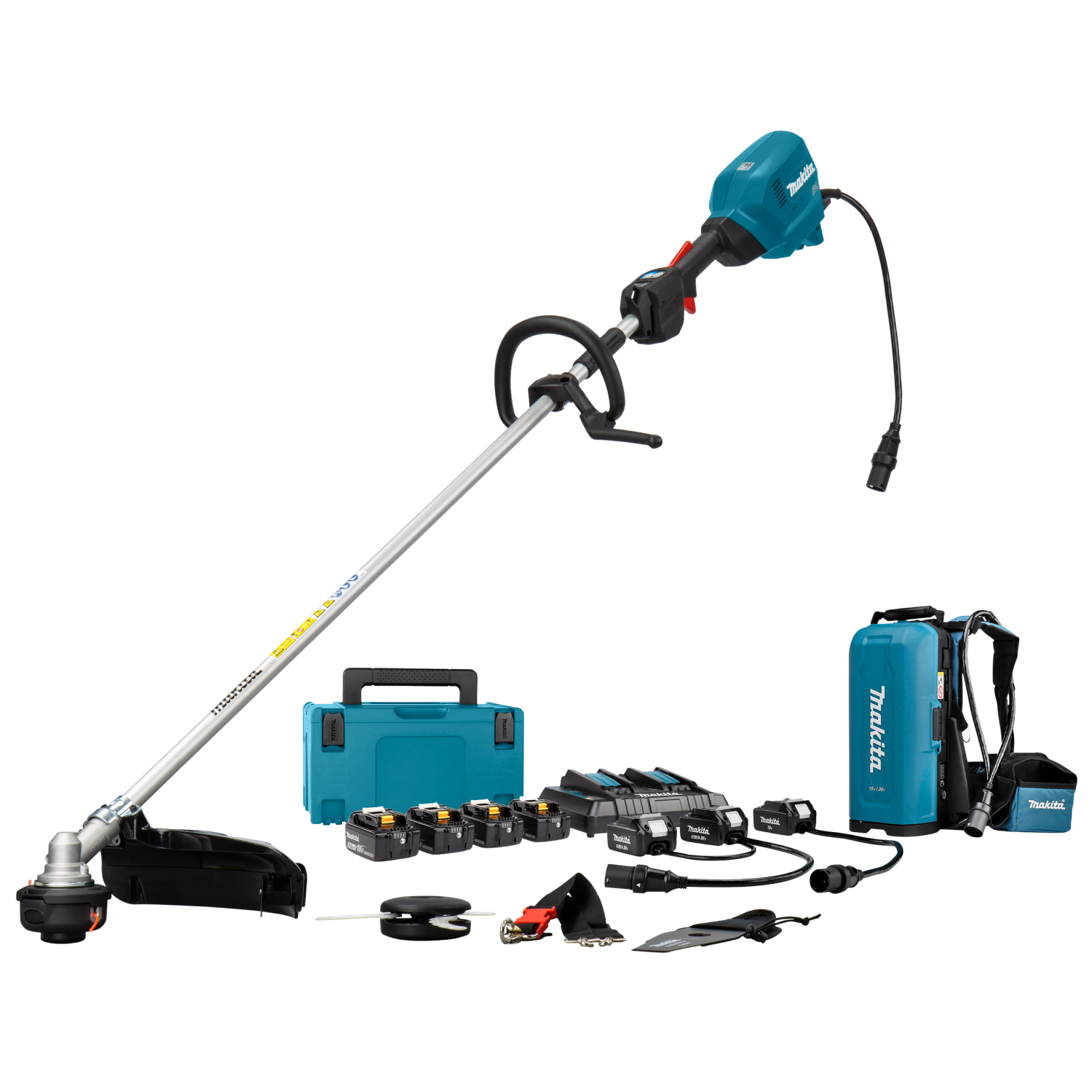 Makita UR201CPT4J 36V accu bosmaaier set (4x 5,0Ah) incl. PDC01 - D-greep-image