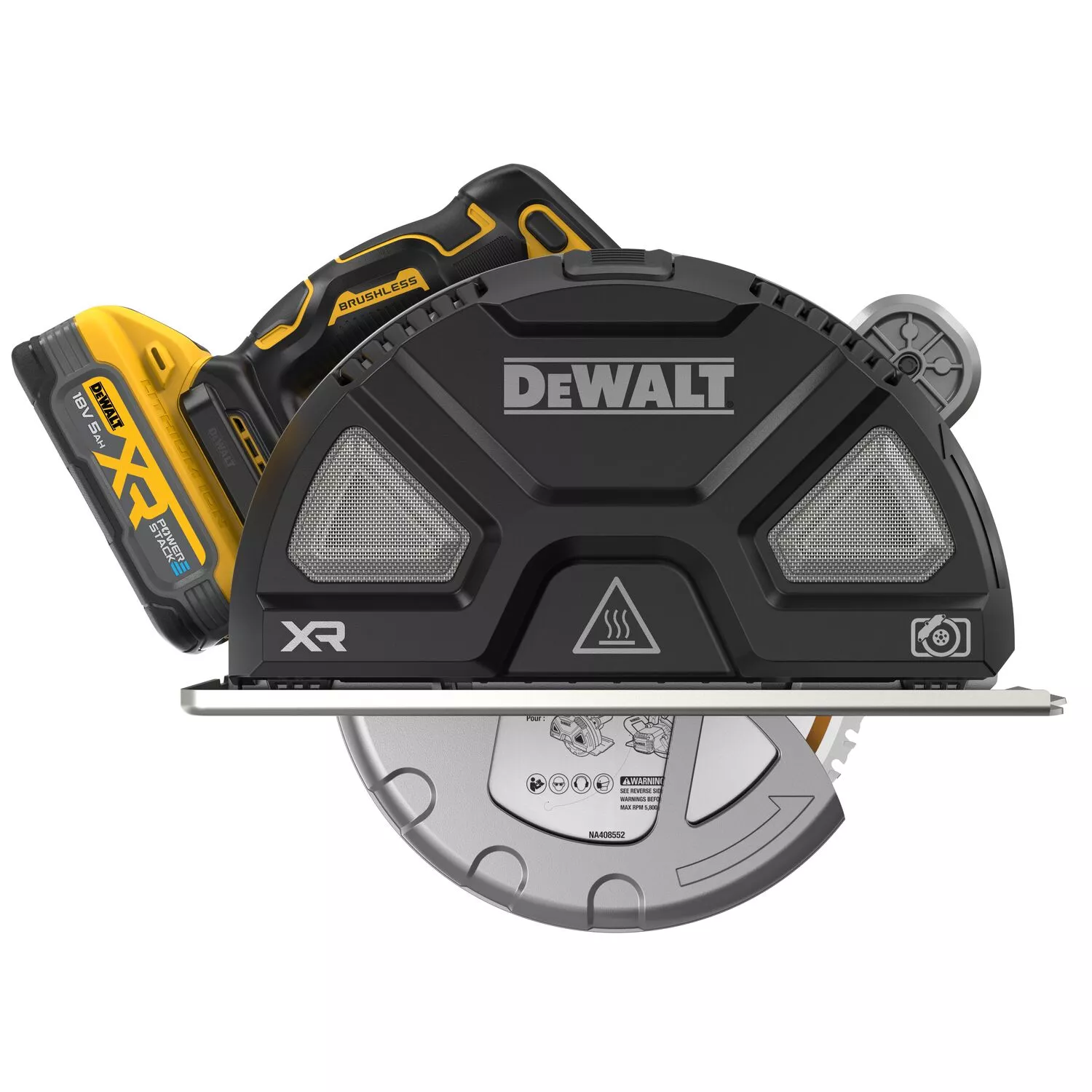 DeWALT DCS383H2-QW Kit de scie circulaire sans fil 18 V Li-ion pour métal (2 batteries 5,0 Ah) dans un coffret TSTAK - 190 mm-image