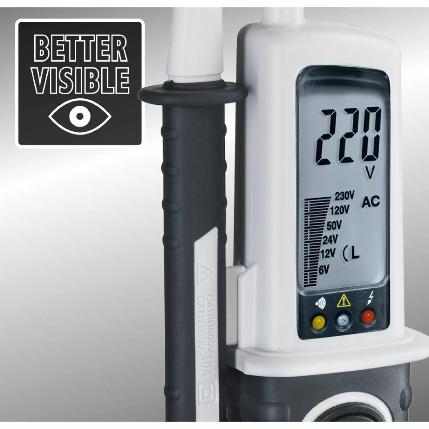 Laserliner AC-tiveMaster Testeur de tension numérique avec écran LCD - AC/DC 6-690 V-image