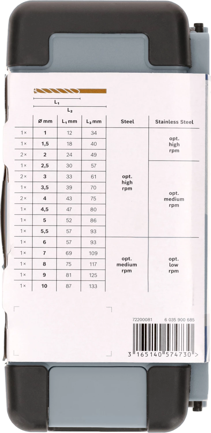 Bosch 2607017047 PRO 18-delige HSS-Co spiraalboorset - roestvrij staal-image
