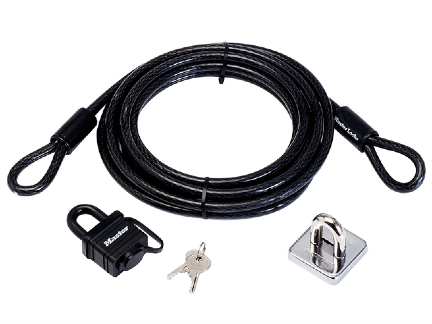 Master Lock 8271EURDAT Stalen kabel hangslot en anker - 4,5m x 10mm-image