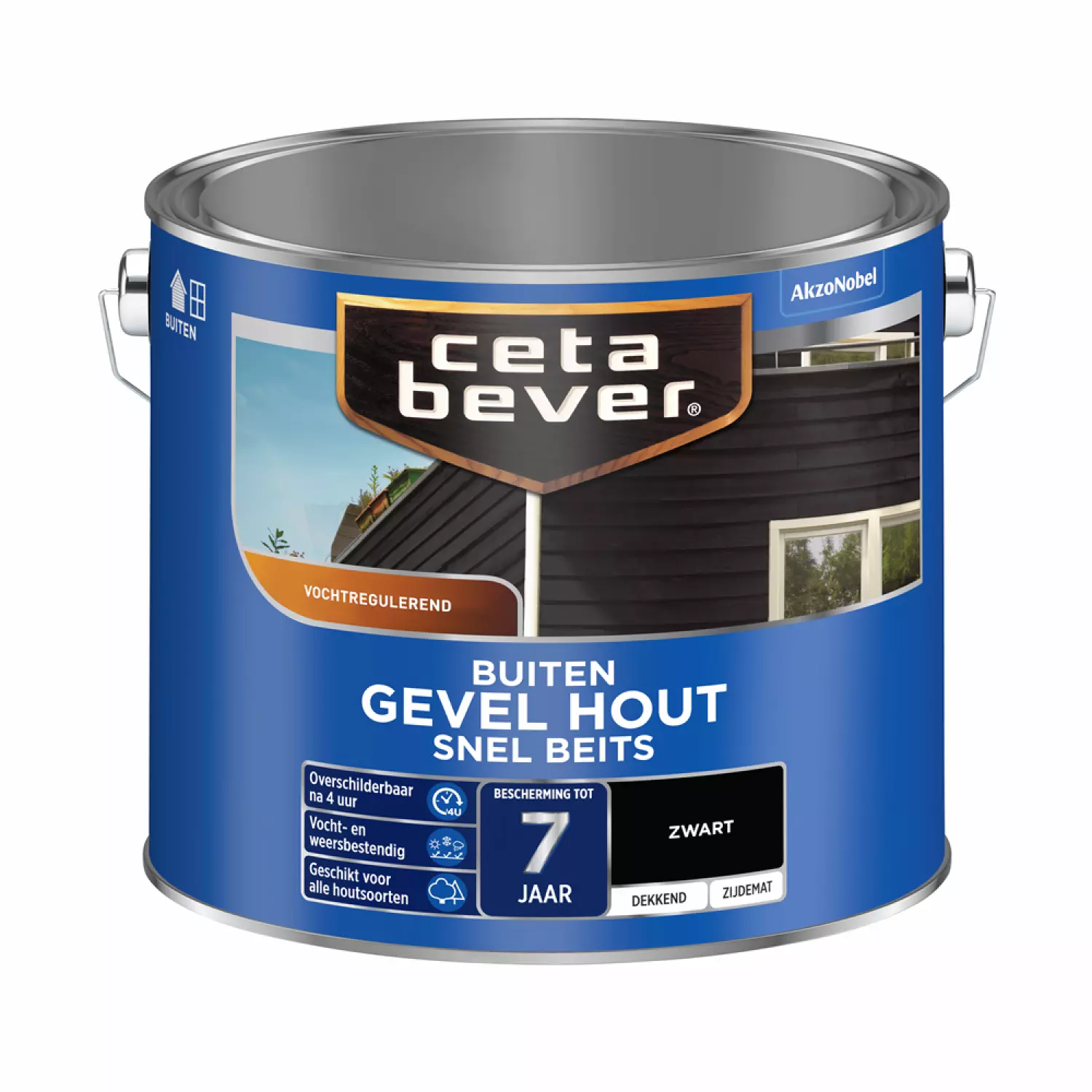 Cetabever Gevel Hout Snel Beits Dekkend - Zwart - 2,5L-image