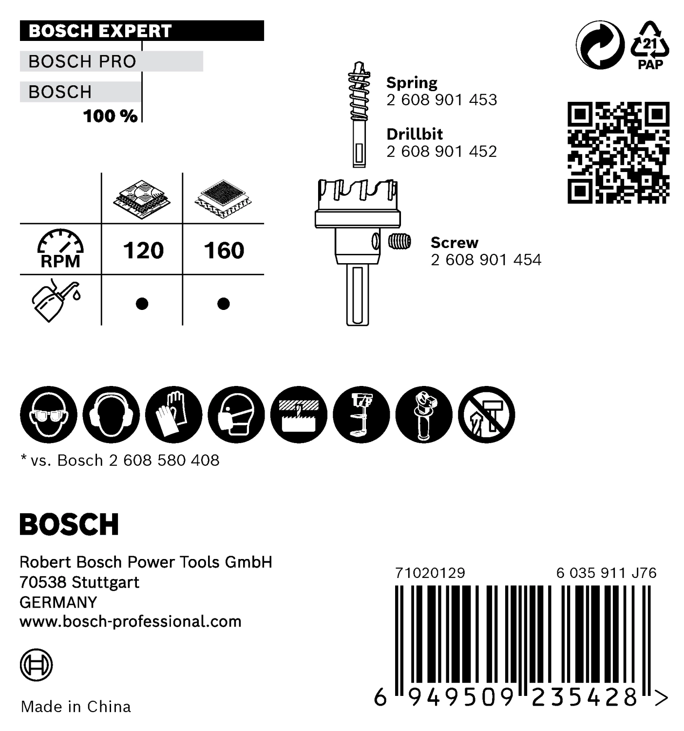 Bosch 2608901449 EXPERT Scie cloche pour tôle - 100 mm-image