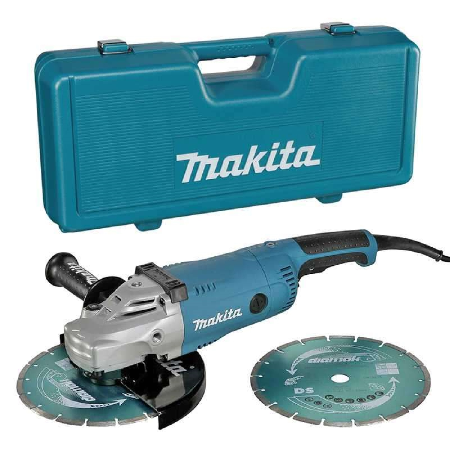 Makita GA9020RFK3 Haakse slijper incl. 2 diamantzaagbladen in koffer - 2200W - 230mm - Softstart-image