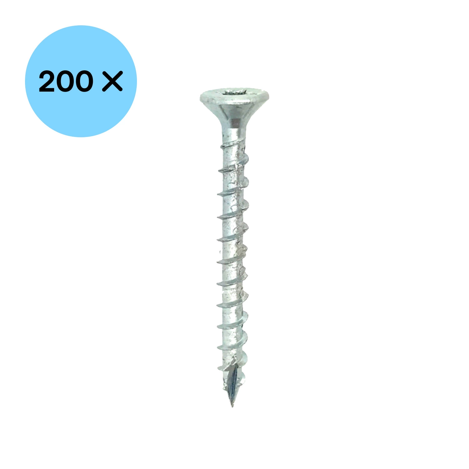 Woodies 61540443 Ultimate Spaanplaatschroef - TX20 - 4.0 x 60mm - Verzonken kop - Voldraad - Verzinkt (200st)-image